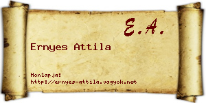 Ernyes Attila névjegykártya